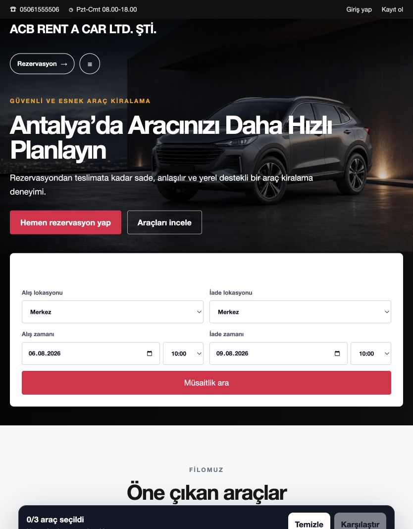 HemenRent tablet web sitesi